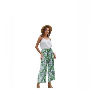 "Summer vibes" Plant Print Tenths Pants Set